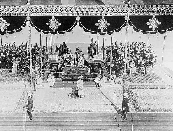 Royal Visit of King George V and Queen Mary to India. Punjab Princes paying homage