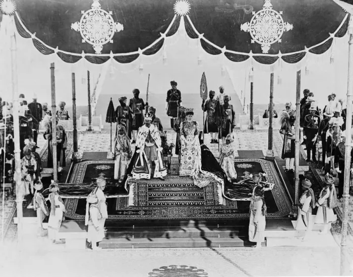 Framed Print : Royal Visit of King George V and Queen Mary to India. Indian noblemen Framed Print : Royal Visit of King George V and Queen Mary to India. Indian noblemen