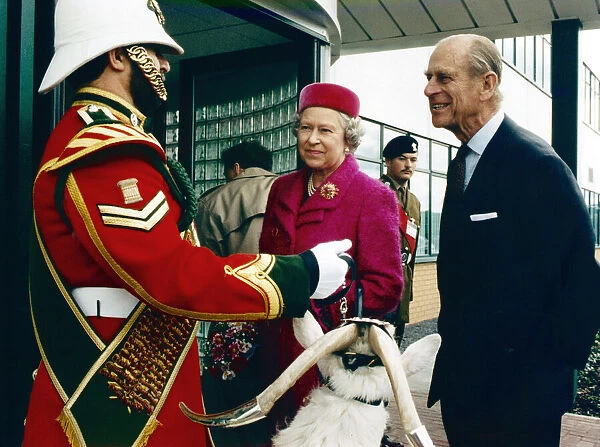 Royal visit, Queen Elizabeth II and Prince Philip visiting the Halla factory, Wales
