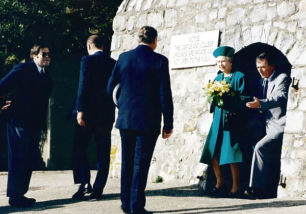 Royal visit, Queen Elizabeth II visiting Wales. Pictured at Atlantic College