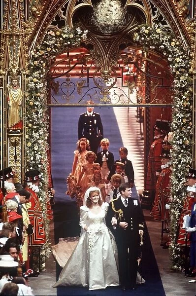 Royal Wedding of Prince Andrew to Sarah Ferguson in July 1986 Duke