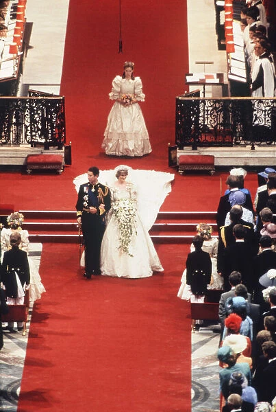 Royal Wedding Prince Charles and Princess Diana after the ceremony 29th July 1981