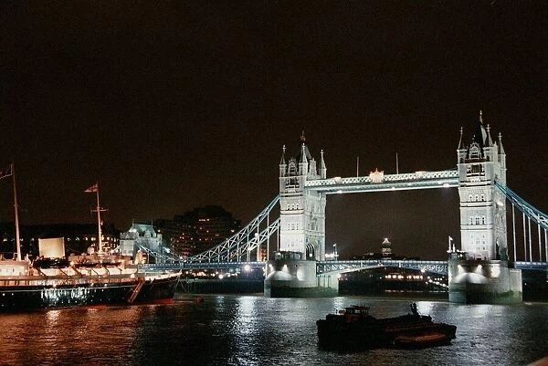 The Royal Yacht Britannia moored at Tower Bridge London