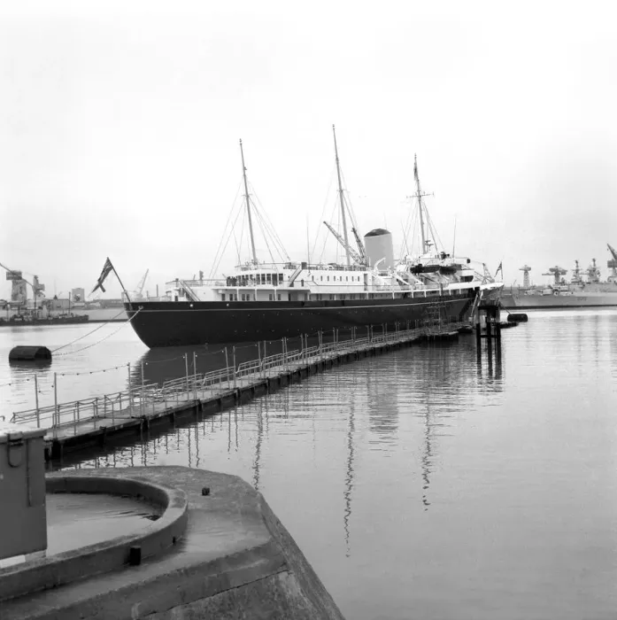 Framed Print : The Royal Yacht Britannia seen here at the Royal Naval Dockyard Portsmouth Framed Print : The Royal Yacht Britannia seen here at the Royal Naval Dockyard Portsmouth