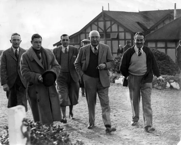 Framed Print : Royalty - Edward, Prince of Wales pictured leaving the Royal Porthcawl Golf Club