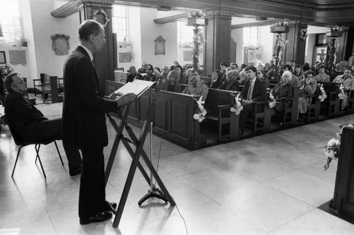 Framed Print : Rt Hon Norman Tebbit MP, speaking in a major new lunchtime lecture series Framed Print : Rt Hon Norman Tebbit MP, speaking in a major new lunchtime lecture series