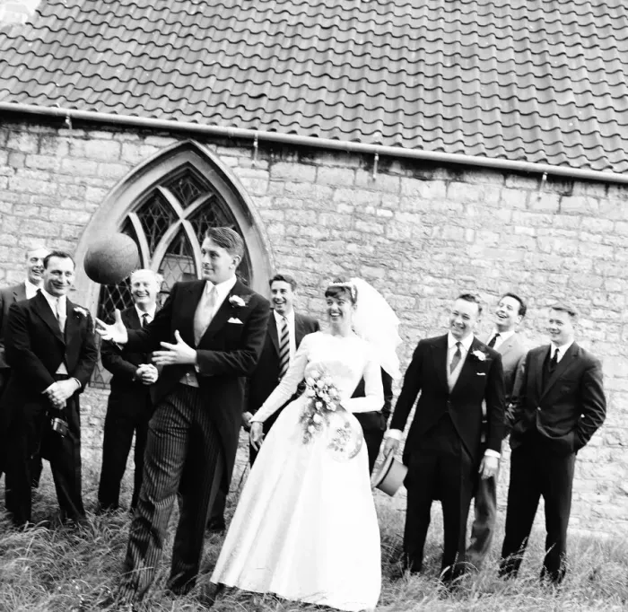 Framed Print : Rugby International John Currie seen here on his wedding to Patricia Williams at Salford Framed Print : Rugby International John Currie seen here on his wedding to Patricia Williams at Salford