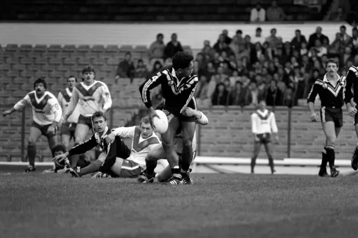 Framed Print : Rugby League Great Britain v New Zealand Third Test match Elland Road November 1985. PR01 Framed Print : Rugby League Great Britain v New Zealand Third Test match Elland Road November 1985. PR01