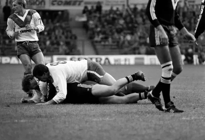Framed Print : Rugby League Great Britain v New Zealand Third Test match Elland Road November 1985. PR01 Framed Print : Rugby League Great Britain v New Zealand Third Test match Elland Road November 1985. PR01