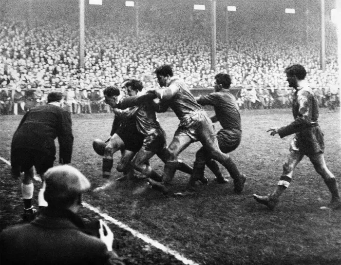 Framed Print : Rugby League Test, Wigan. J. W. Raper, Aussie Loose forward, and E. Ashton, Gt Framed Print : Rugby League Test, Wigan. J. W. Raper, Aussie Loose forward, and E. Ashton, Gt
