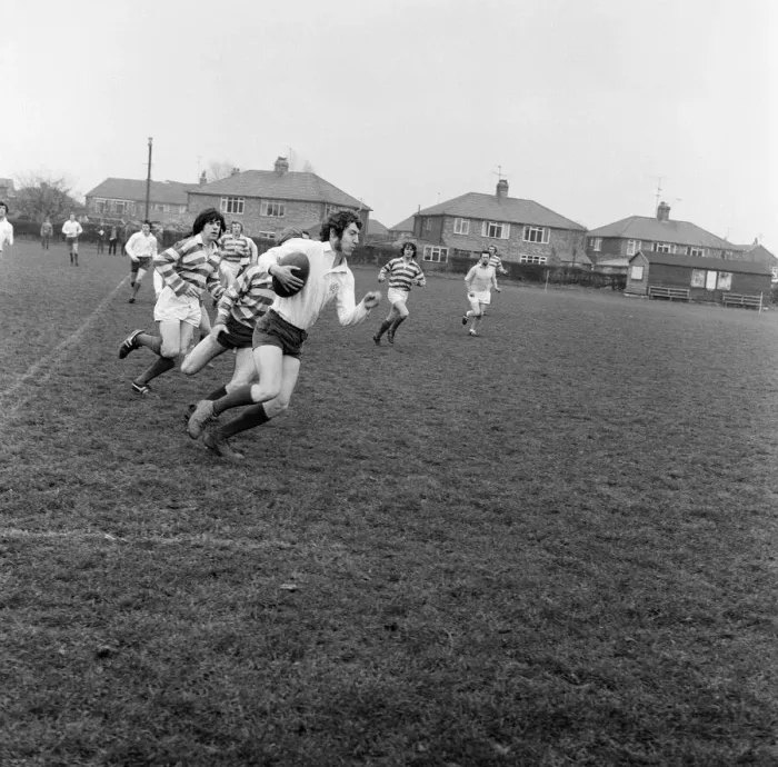 Framed Print : Rugby match in Acklam, Middlesbrough. 1971 Framed Print : Rugby match in Acklam, Middlesbrough. 1971