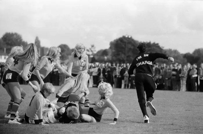 Framed Print : Rugby match between actresses and models sponsored by The Put Mustard On It committee Framed Print : Rugby match between actresses and models sponsored by The Put Mustard On It committee