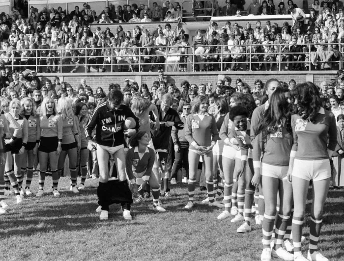 Framed Print : Rugby match between actresses and models sponsored by The Put Mustard On It committee Framed Print : Rugby match between actresses and models sponsored by The Put Mustard On It committee