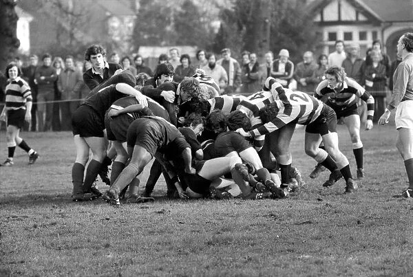 Rugby: The rugby union match. Saracens vs. Cardiff. February 1975 75-01042-002