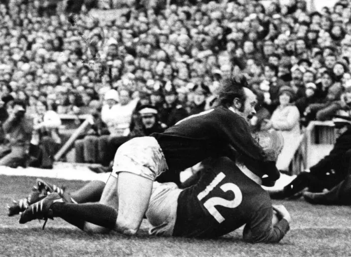 Framed Print : Rugby - Wales V Scotland - Cardiff Arms Park - Feb 1978 - WME Copyright Image - Despite a