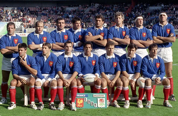 Rugby World Cup 1991. The French team photo before their quarter final game against
