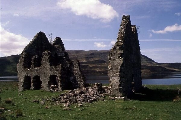 Ruined Castle 1978 near Loch Assynt Sunderland, Scotland