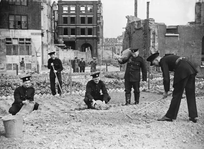 Framed Print : In the ruins of the City of London, Redcross Street Fire Station have made an excellent