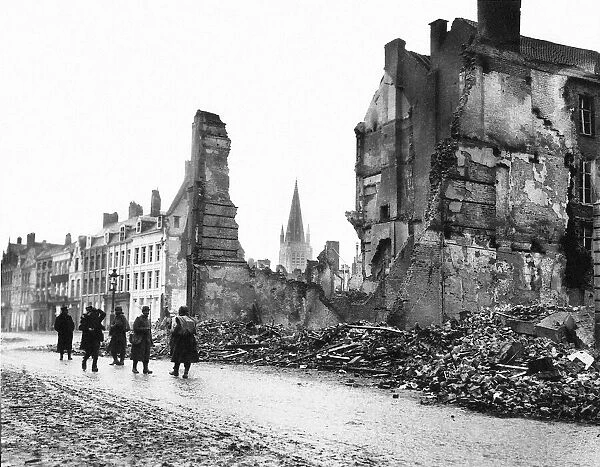 Ruins at Ypres Belgium during World War One. Ypres