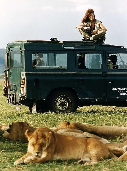 Rula Lenska the actress braving the masai Mara wildlife A©Mirrorpix
