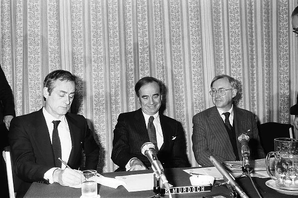Rupert Murdoch buys The Times newspaper. Pictured at a press conference on the future of
