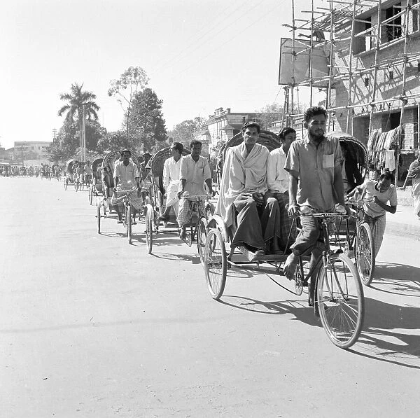 Rush hour in Dacca, Bangladesh. There are few cars in Dhaka the main form of transport