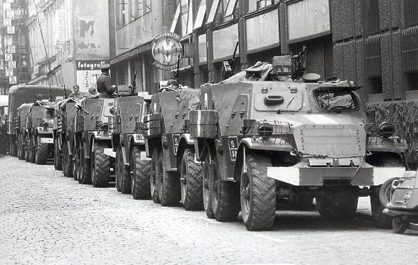 THE RUSSIAN ARMY ON THE STREETS OF PRAGUE, CZECHOSLOVAKIA - DURING THE UPRISING OF 1968