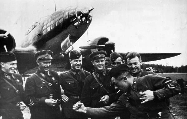 Russian Bomber crew. June 1942