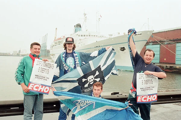 Russian Football Fans arrive at Euro 1996 by Ship, Liverpool, 10th June 1996
