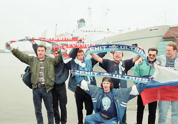 Russian Football Fans arrive at Euro 1996 by Ship, Liverpool, 10th June 1996