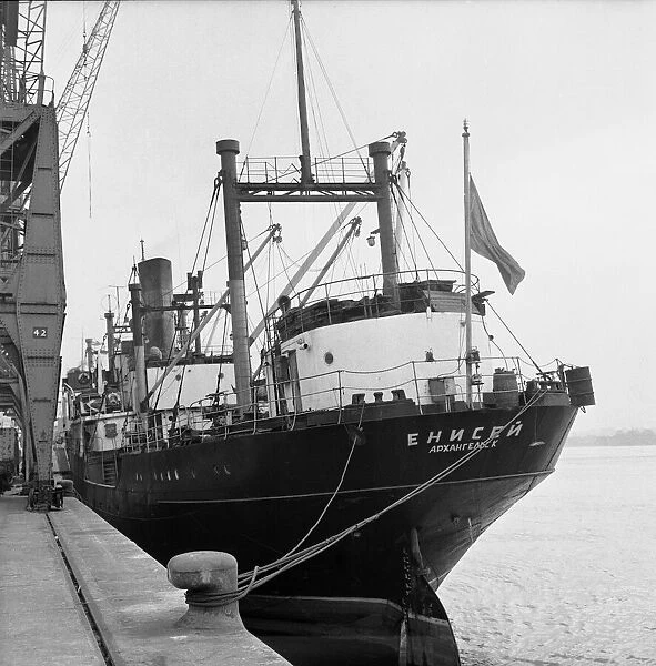 The Russian ship Enisei docked at Southampton. 12th October 1962