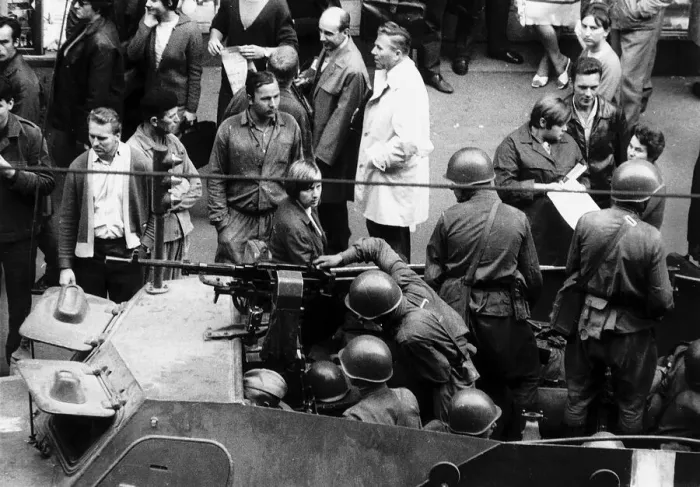 Framed Print : Russian tanks in Prague 1968 Czechoslovakia people staring at Russian soldiers in Framed Print : Russian tanks in Prague 1968 Czechoslovakia people staring at Russian soldiers in