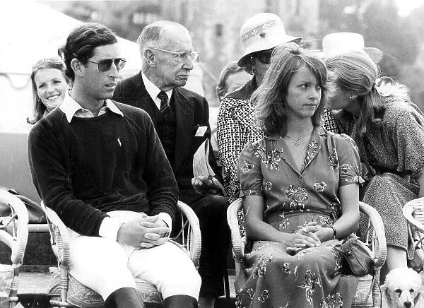 Sabrina Guinness and Prince Charles watching polo match - August 1979