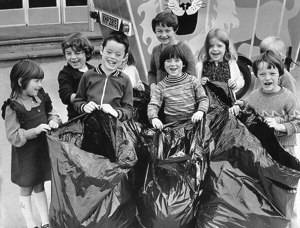 These five sacks of litter were collected in less than 20 minutes by children walking to