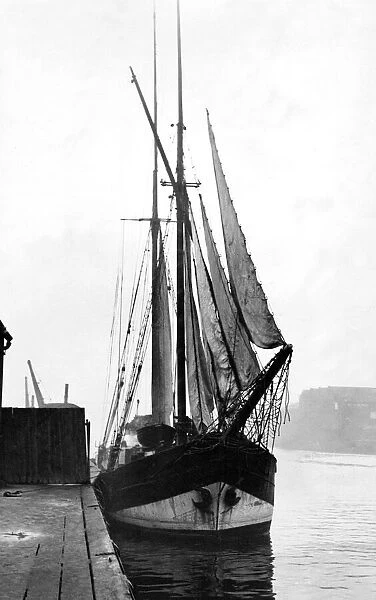 The sailing ship Agenia II. Van Groningen now in the River Tyne with a cargo of granite
