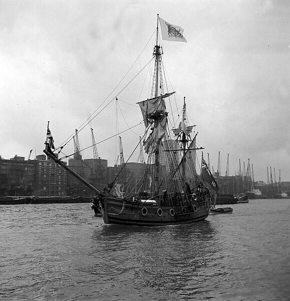 Sailing Ship Nonsuch at Tower Bridge April 1969