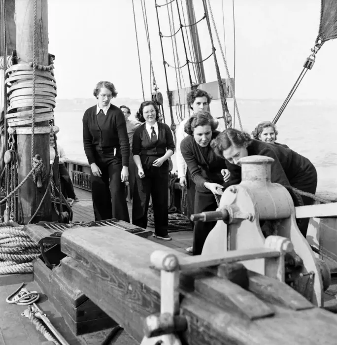 Framed Print : Sailors and cadets of the under 21 sailing club seen here aboard the Brixham fishing Framed Print : Sailors and cadets of the under 21 sailing club seen here aboard the Brixham fishing