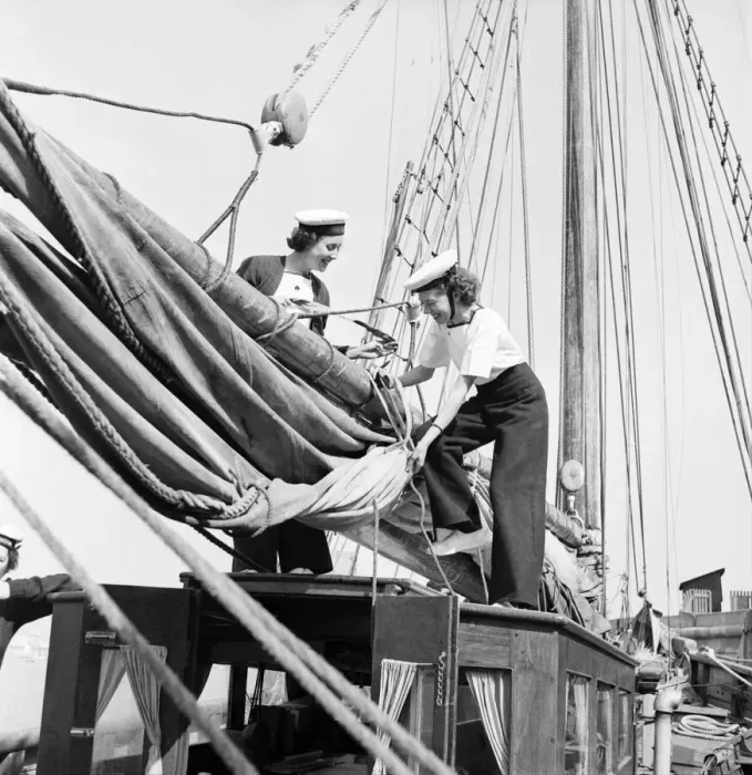 Framed Print : Sailors and cadets of the under 21 sailing club seen here aboard the Brixham fishing Framed Print : Sailors and cadets of the under 21 sailing club seen here aboard the Brixham fishing