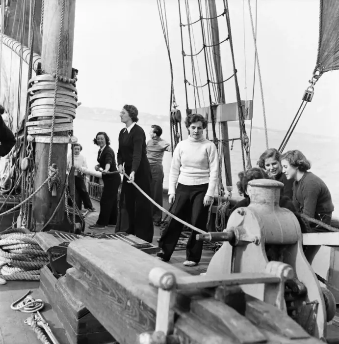 Framed Print : Sailors and cadets of the under 21 sailing club seen here aboard the Brixham fishing Framed Print : Sailors and cadets of the under 21 sailing club seen here aboard the Brixham fishing