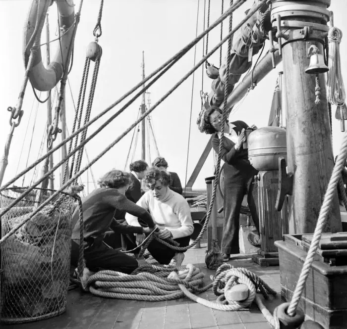Framed Print : Sailors and cadets of the under 21 sailing club seen here aboard the Brixham fishing Framed Print : Sailors and cadets of the under 21 sailing club seen here aboard the Brixham fishing
