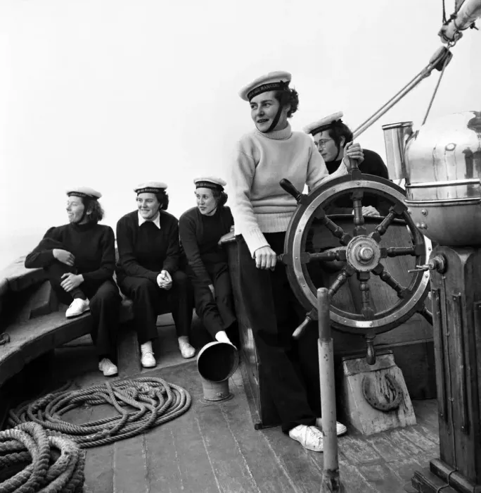 Framed Print : Sailors and cadets of the under 21 sailing club seen here aboard the Brixham fishing