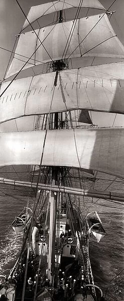 The sails catch the breeze as the Clipper Ship Sorlandet makes its way to the English