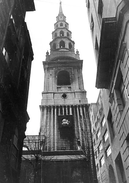 Saint Clement Daines Church in the city of London. The church was severely