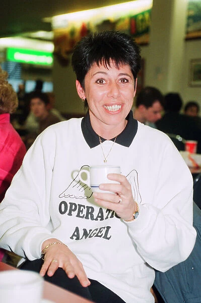 Sally Becker, British Aid Worker and Heroine, pictured at London Heathrow Airport