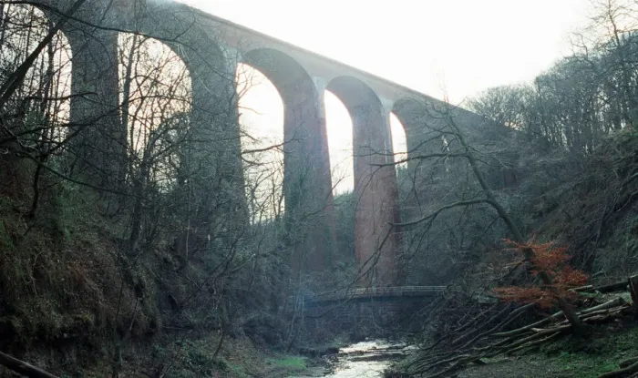 Framed Print : Saltburn Viaduct, Skelton Beck, Tees Valley, 25th March 1991