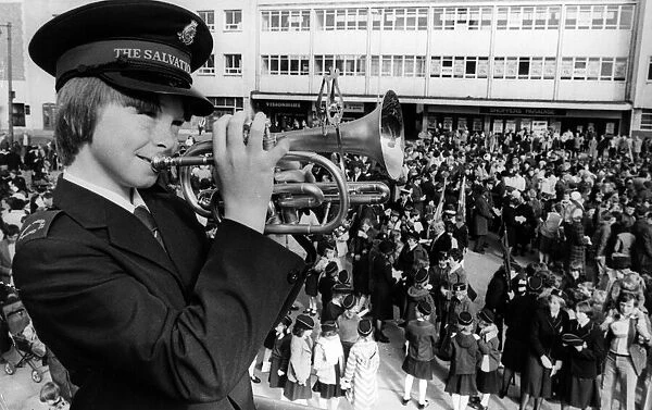 Salvation Army cornet player David Mackey hits a high note at the South Shields parade of