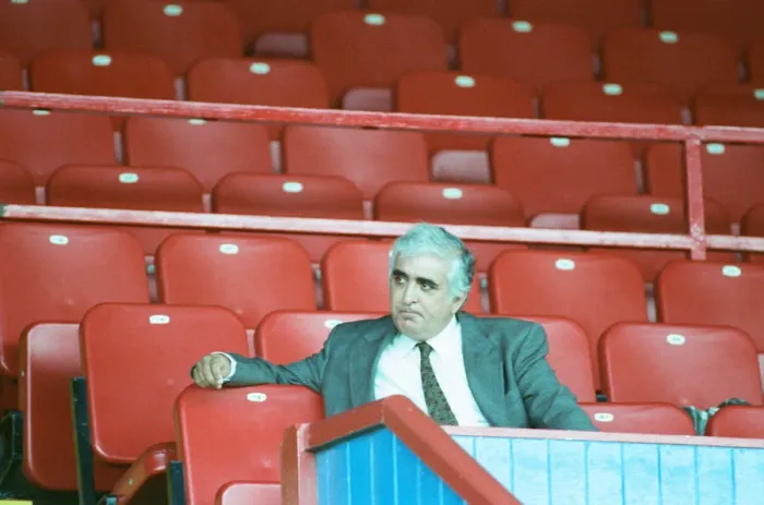 Framed Print : Sam Hammam, chairman of Wimbledon Football Club. Sam is in the stands for