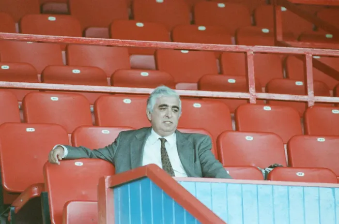 Framed Print : Sam Hammam, chairman of Wimbledon Football Club. Sam is in the stands for Framed Print : Sam Hammam, chairman of Wimbledon Football Club. Sam is in the stands for
