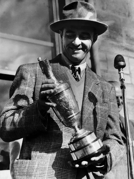 Framed Print : Sam Snead holding the British Golf Open trophy he has won Framed Print : Sam Snead holding the British Golf Open trophy he has won