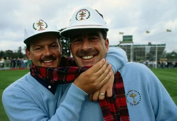 Sam Torrance with Gordon Brand Jr during the 1989 Ryder Cup tournament held from the 22nd